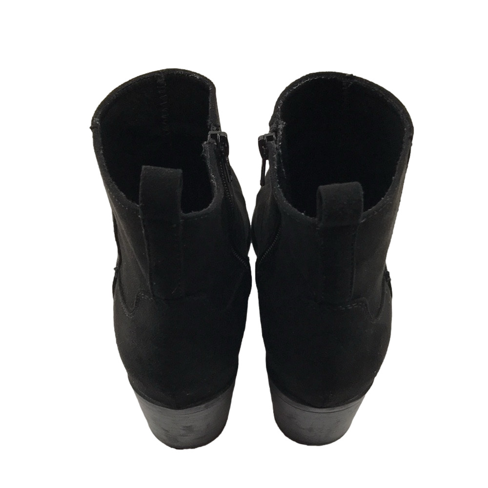 OLD NAVY—BLACKJACK—Faux Suede SideZip Chunky Stacked Heel Western Ankle Bootie—8 - Picture 11 of 17